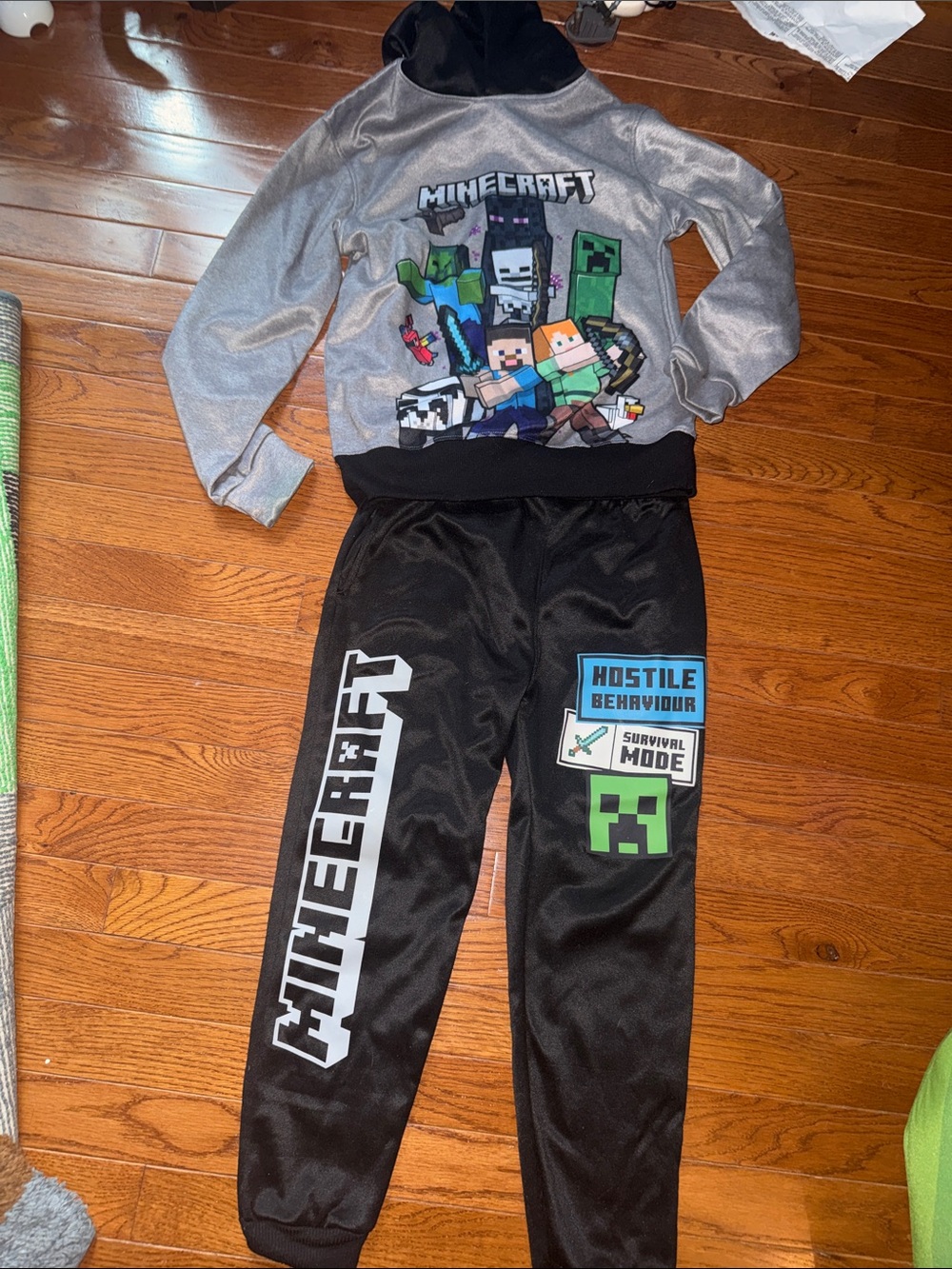 Minecraft Black Boys' Jogger Pants - Graphic Survival Mode